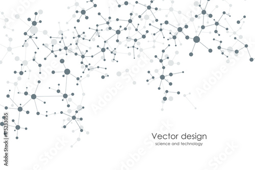 Abstract molecule background, genetic and chemical compounds, medical, technology or scientific concept vector illustration photo