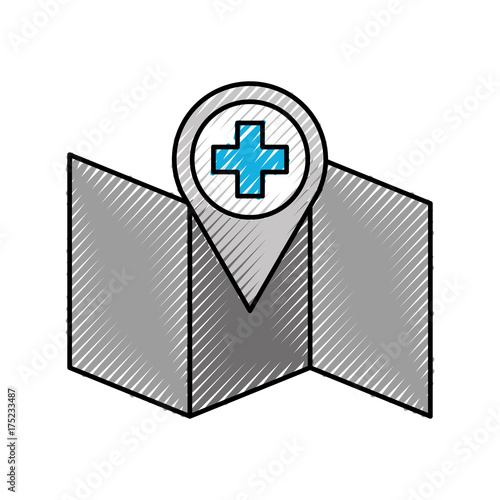 hospital pharmacy pointer on map location icon