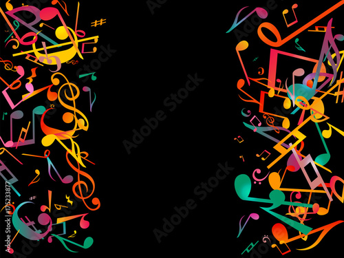 音符ミュージック背景イラスト黒