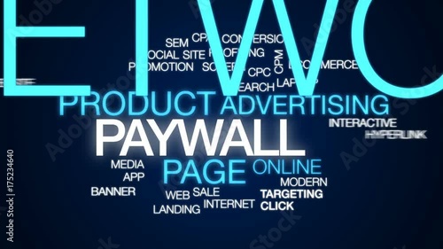 Paywall animated word cloud, text design animation. photo