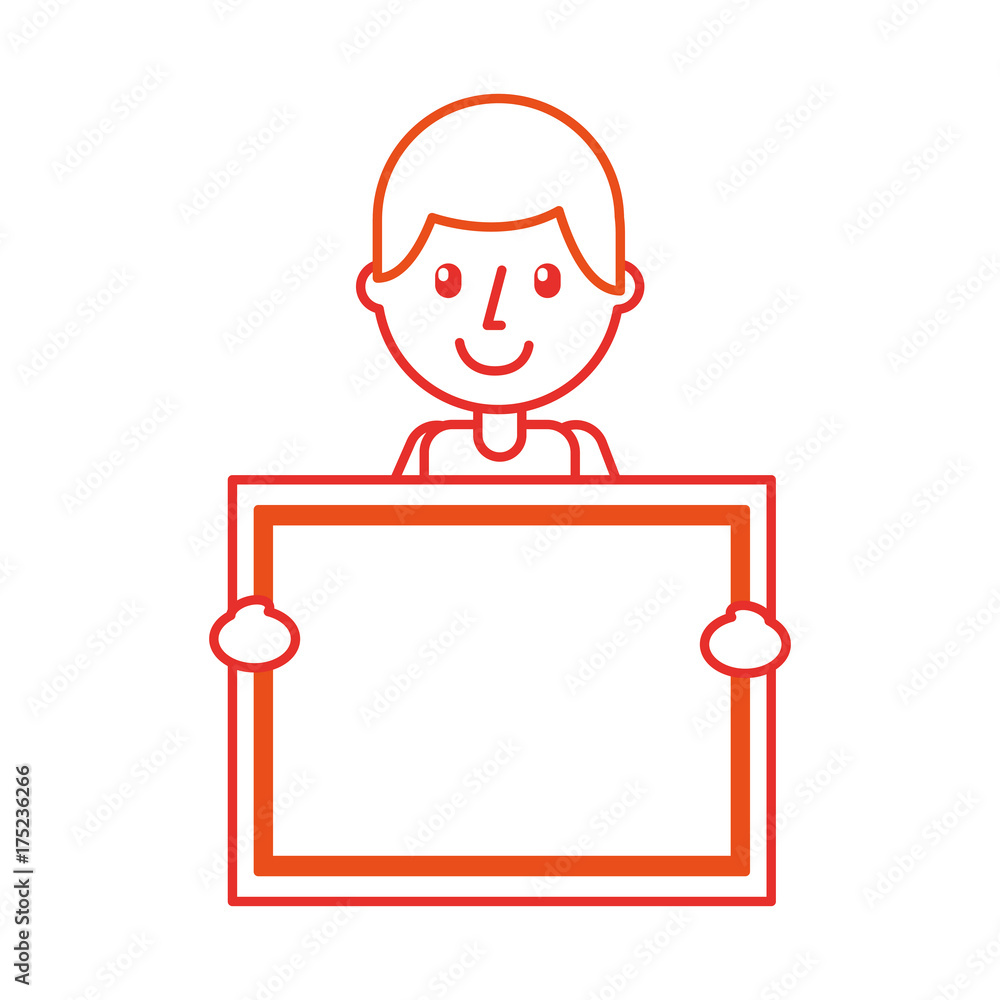 character teacher holding board class element vector illustration