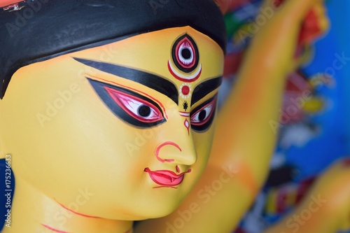 Clay idol of Hindu Goddess Durga for Durga Puja festival in India