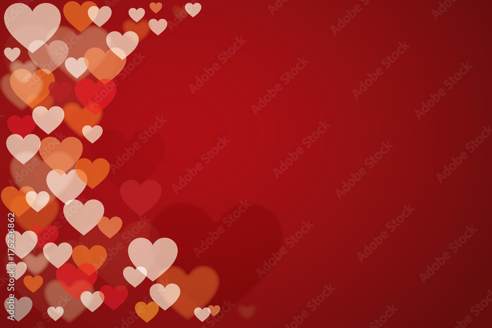 Vector Abstract background hearts bokeh