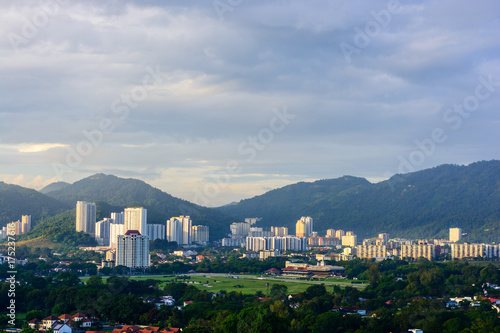 Penang city view with mountain