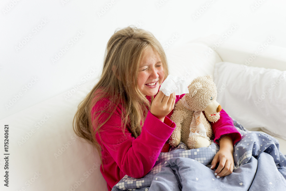 Girl having flu Girl having flu