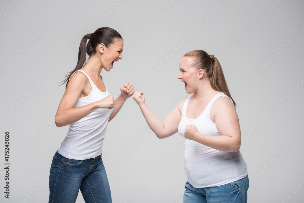 Two women fighting Two women fighting