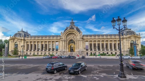 The exterior including the dome of the Petit Palais museum timelapse hyperlapse in Paris France. photo