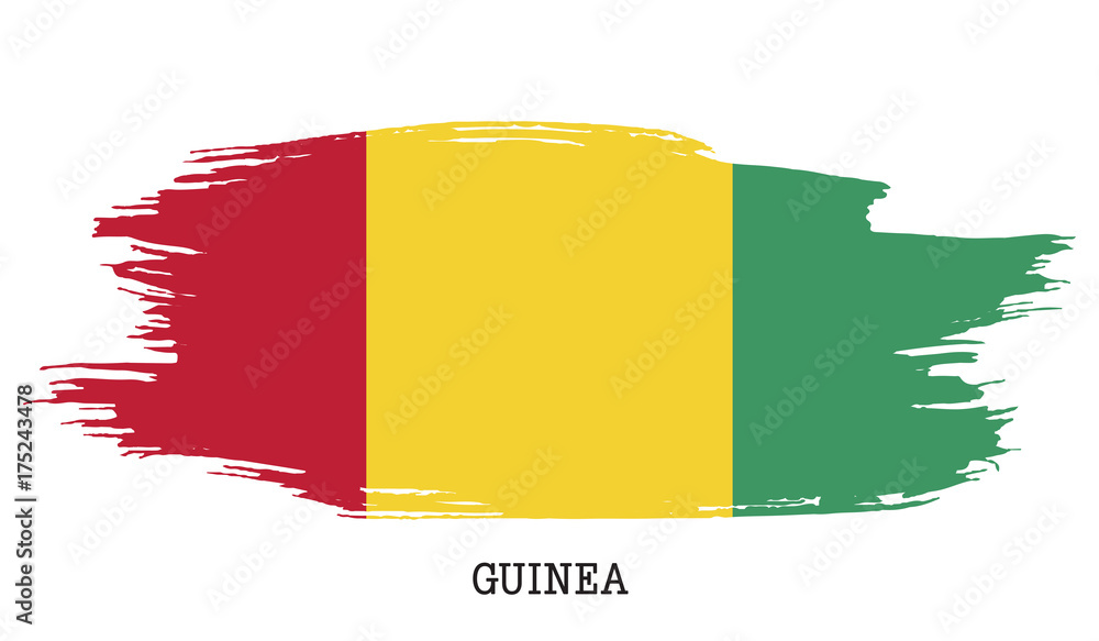 Obraz premium Guinea flag vector grunge paint stroke
