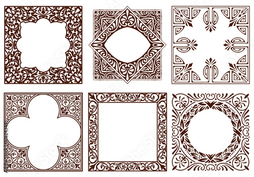 Set of vintage frames, design elements