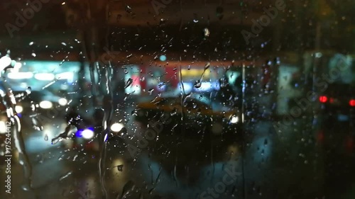 View outside car windows and drop water on mirror when car is moving