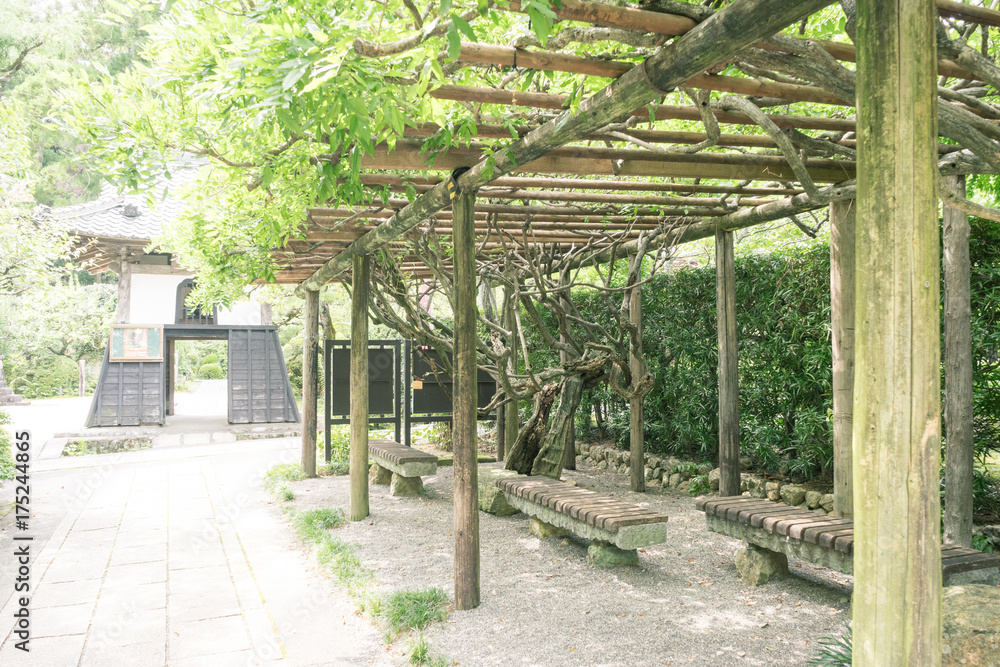 ベンチのある風景 龍潭寺の休憩所 ベンチのある風景 龍潭寺の休憩所
