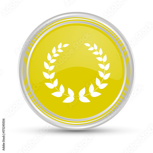 Gelber Button - Lorbeerkranz