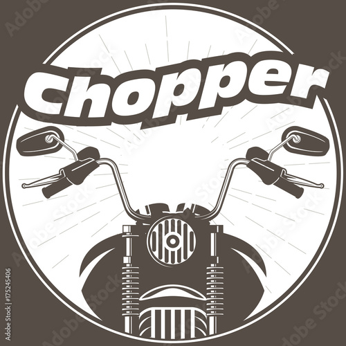 Chopper moto handlebar with rear-view mirrors