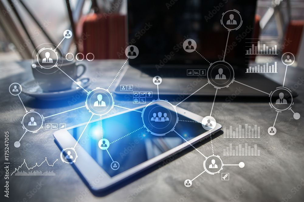 People network. Organizational structure. HR. Social media. Internet and technology concept. People network. Organizational structure. HR. Social media. Internet and technology concept.