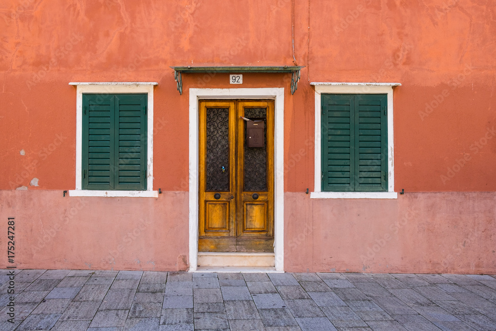 old houses with scraped walls or shoking colours, rusty doors or windows old houses with scraped walls or shoking colours, rusty doors or windows