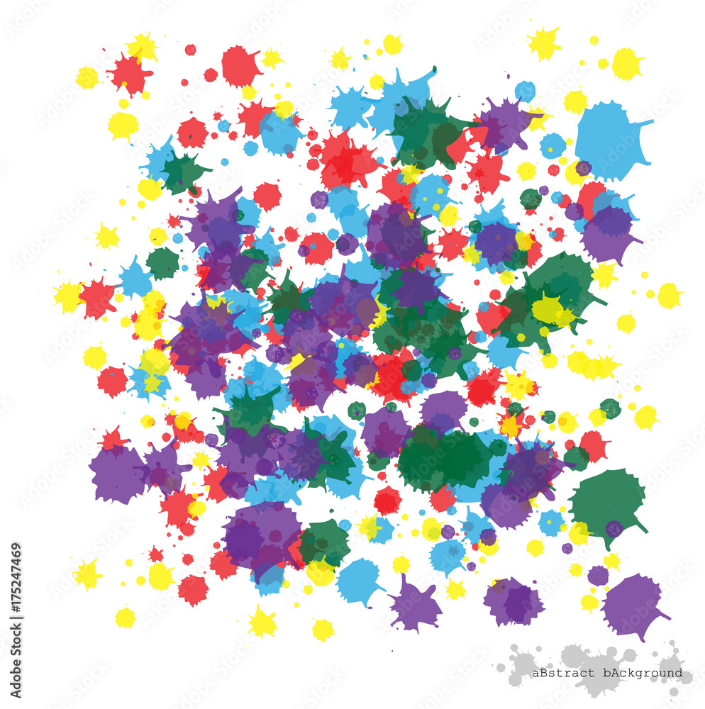 Colorful spots and sprays on a white used to website template or texture background. Abstract art water color vector design.