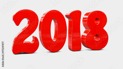 New year 2018 3d illustration