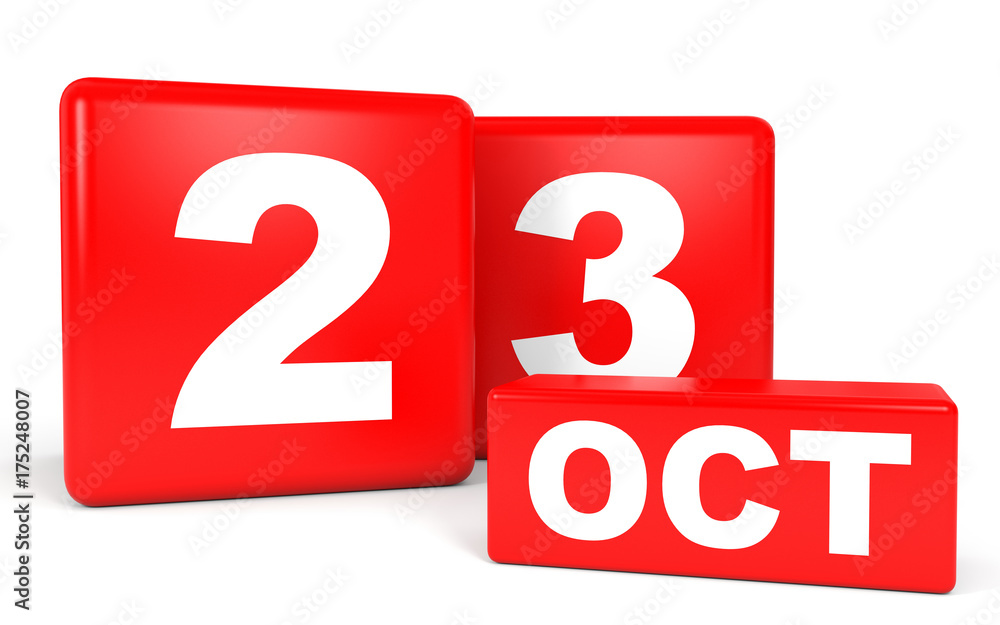 October 23. Calendar on white background. October 23. Calendar on white background.