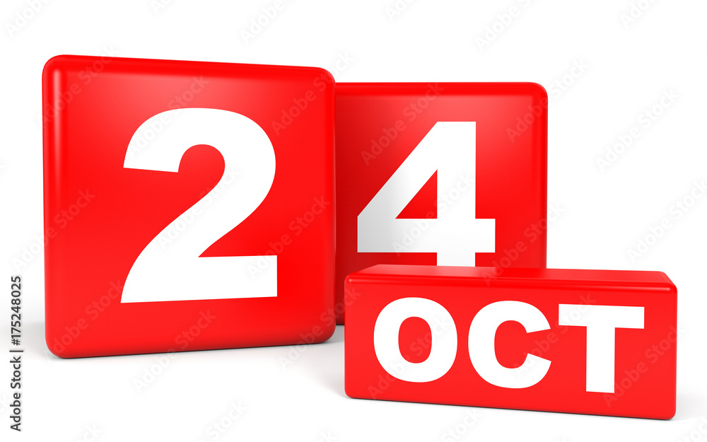 October 24. Calendar on white background. October 24. Calendar on white background.