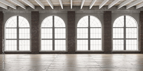 Large empty room in loft style