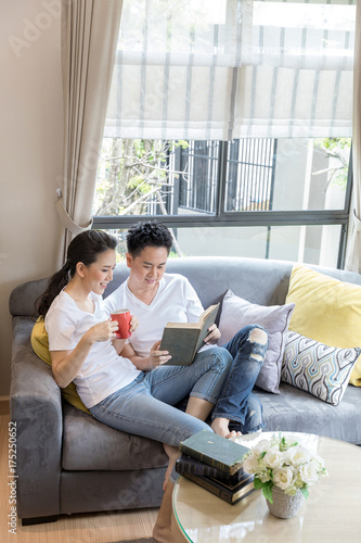 Young Couples drink coffee