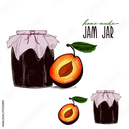 Home-made jam jar plum