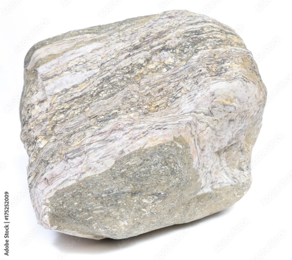 Single natural stone on white background Single natural stone on white background