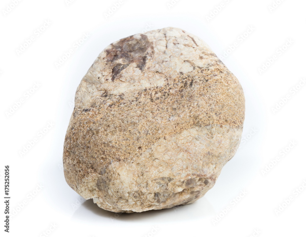 Fototapeta premium Single natural stone on white background, close-up