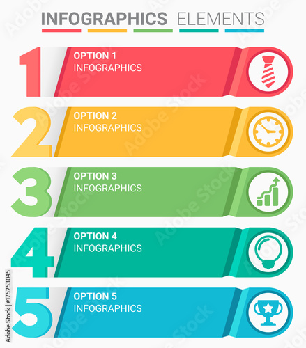 INFOGRAPHICS element abstract modern design the numbers top five template