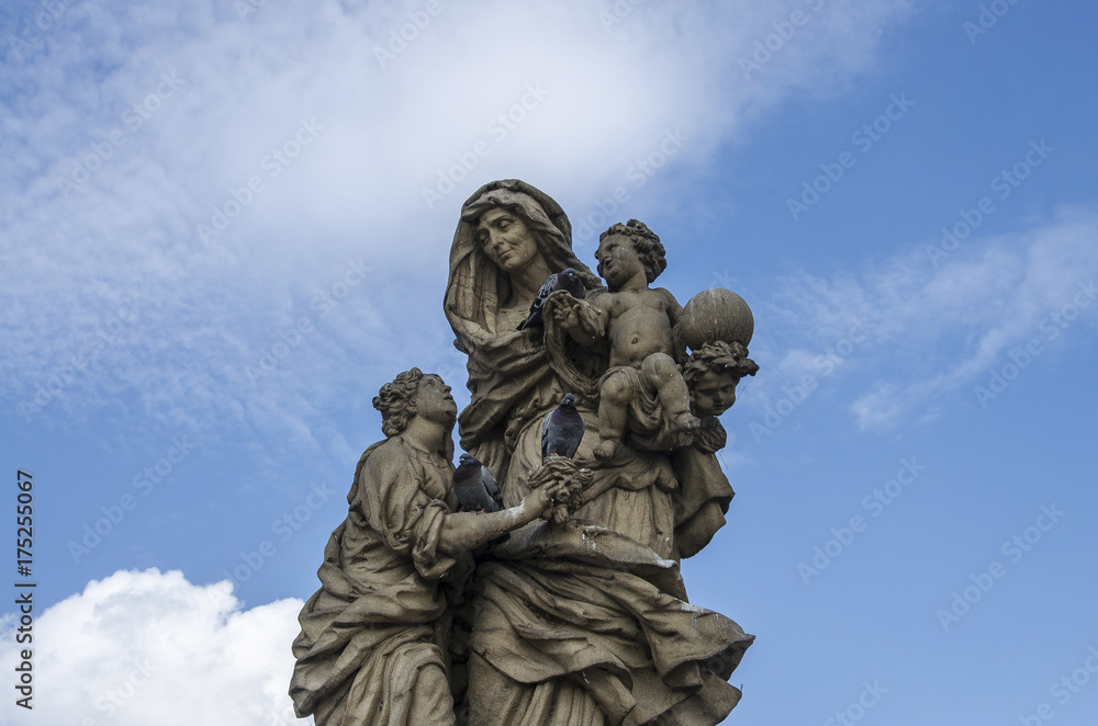 Obraz premium Monument on the Charles Bridge in Prague. Czech Republic.