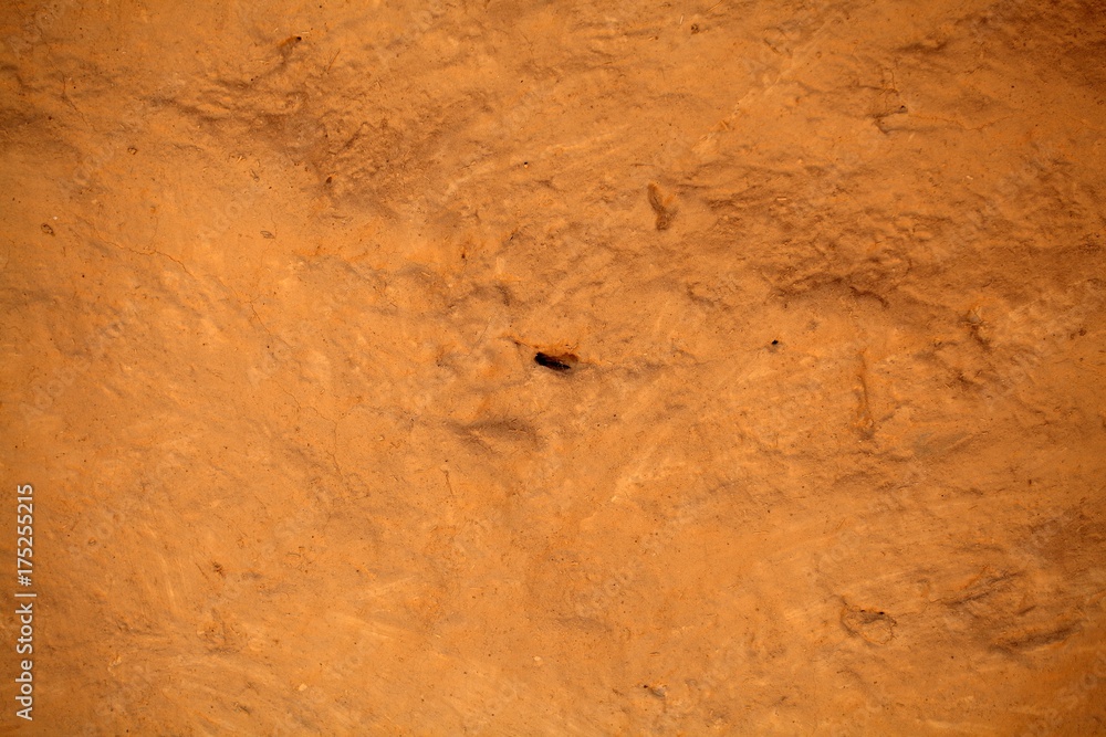 Fototapeta premium Brown clay mortar on a wall
