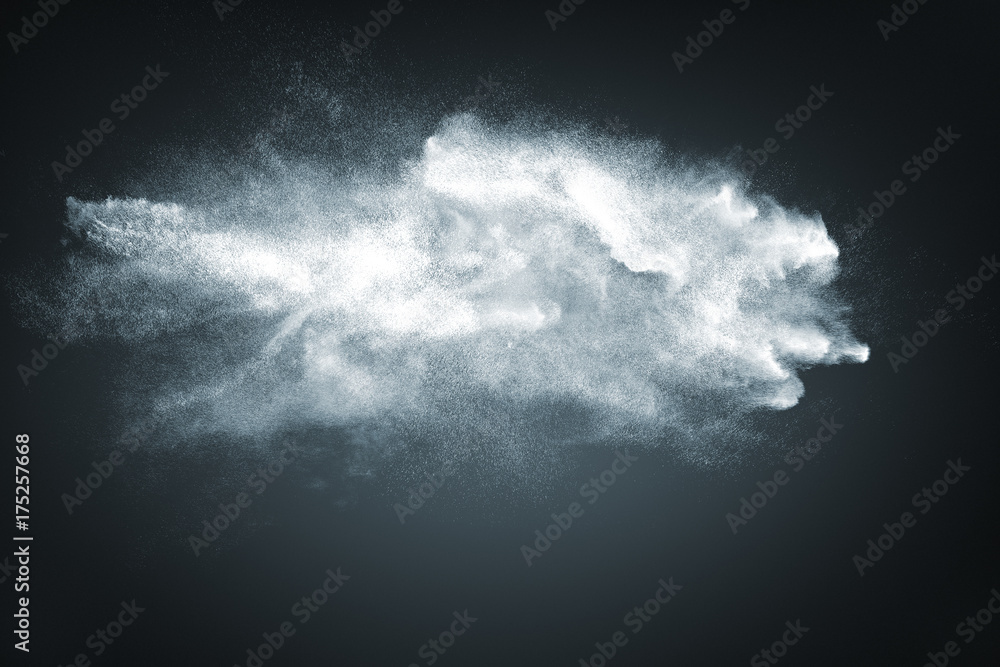 Fototapeta Abstrakcyjny wzór białej chmury śniegu w proszku