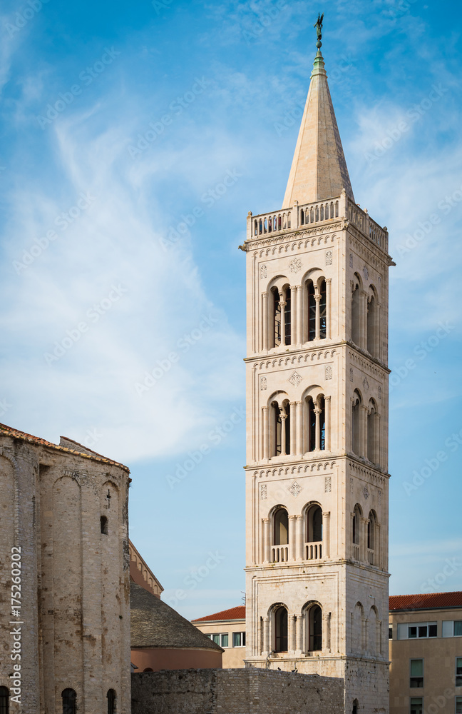 Bell tower of the Cathedral of St. Anastasia, Zadar, Croatia 