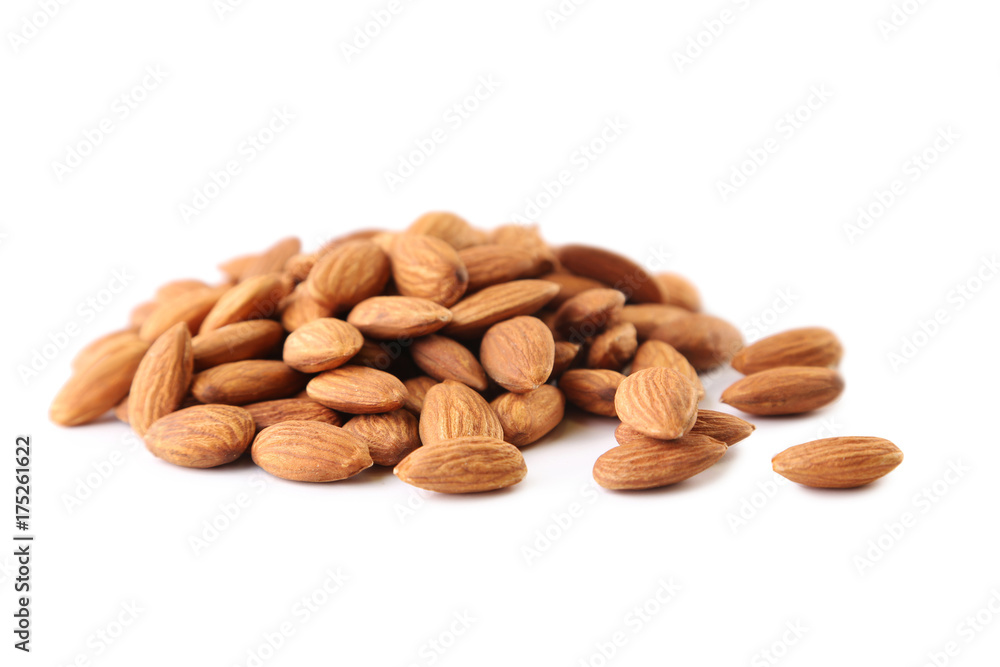 Almonds isolated on a white background Almonds isolated on a white background