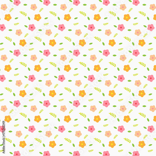 Flowers pattern, Abstract vector design.