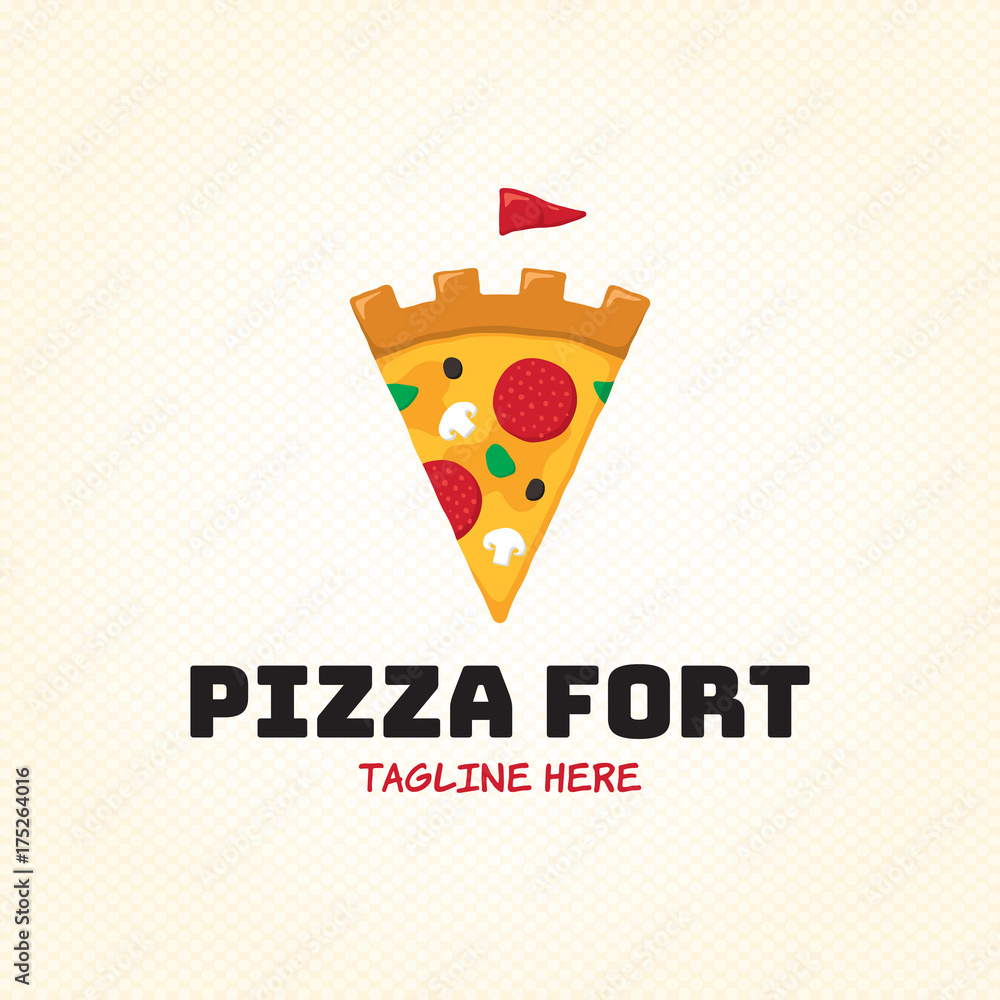 Pizza Fort Vector Logo template