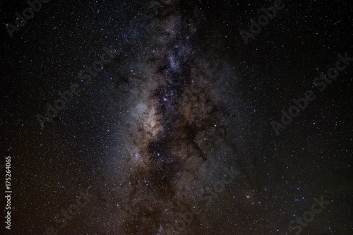 milky way galaxy  Long exposure photograph  with grain.