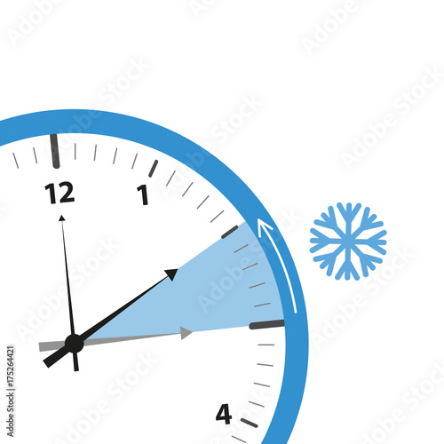 winterzeit schneeflocke uhrausschnitt