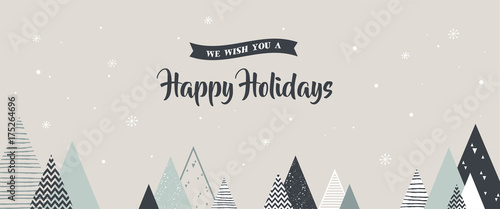 Christmas winter landscape background. Abstract Vector