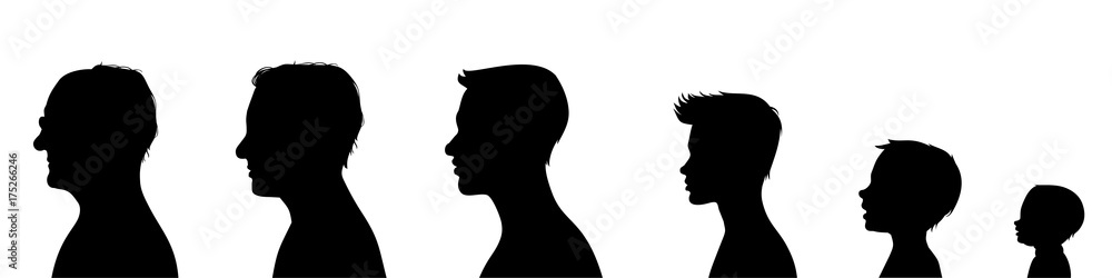 Human silhouettes. Black and white