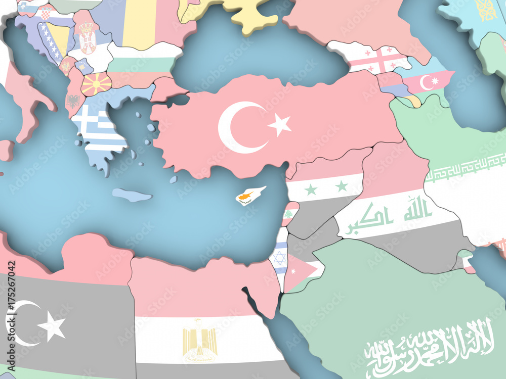 Fototapeta premium Map of Croatia with flag on globe