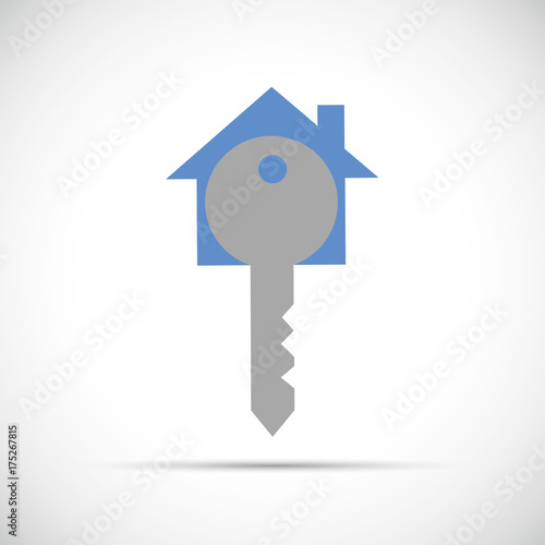 haustür schlüssel blau grau