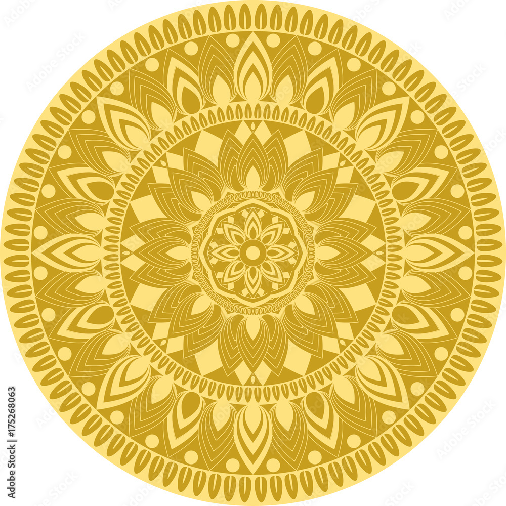 Golden mandala pattern