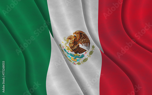 Illustration of a flying Mexican Flag