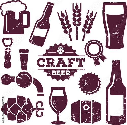 Icon-Set Bier zerkratzt