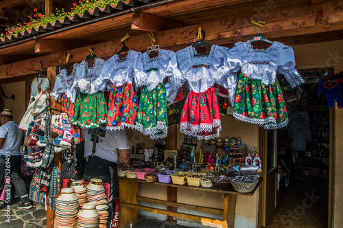 Traditional romanian clothes on market in Sapanta (Romania) © Ralfik D