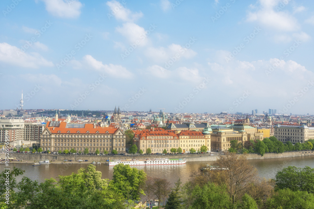 Prague and Vltava river, Czech republic