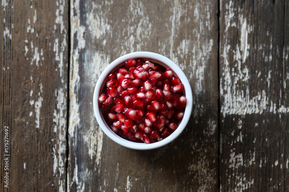Cup of pomegranate seeds Cup of pomegranate seeds