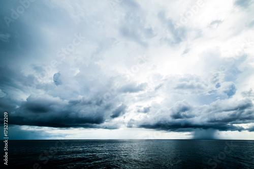 Dark clouds in open ocean © 1xpert