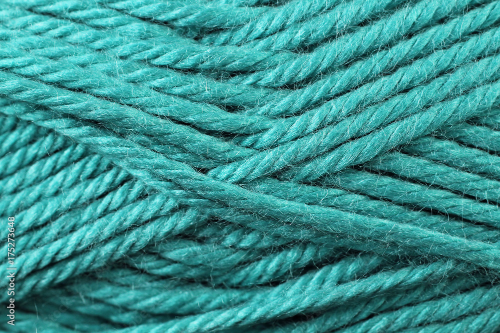 A super close up image of turquoise yarn A super close up image of turquoise yarn